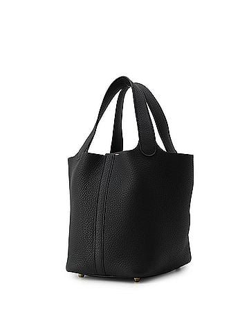 Hermès Hermes Picotin Lock PM handbag, black, Taurillon Clemence leather, K stamp, HERMES, Lock, Picotin, women's, HERMES (view 2)