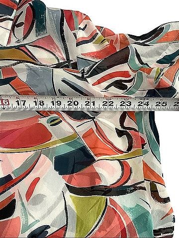 Lafayette 148 New York Silky Abstract Print Button-Down Shirt Short Sleeve T-Shirt (view 2)