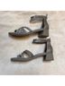 Eileen Fisher 100% Leather Gray Heels Size 5 1/2 - photo 4