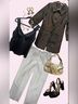 Apostrophe Graphic Black Gold Blazer Size M - photo 5