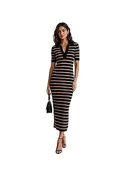 Caroline Constas Ribbed Knit Midi Polo Dress Casual Dress (view 1)