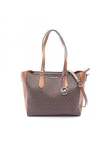 Michael Kors Michael Kors Kimberly 3-in-1 Large 2-Way Tote Bag/Handbag, Coated Canvas and Leather, Women's, Brown, 35F0GKFT9V (view 1)