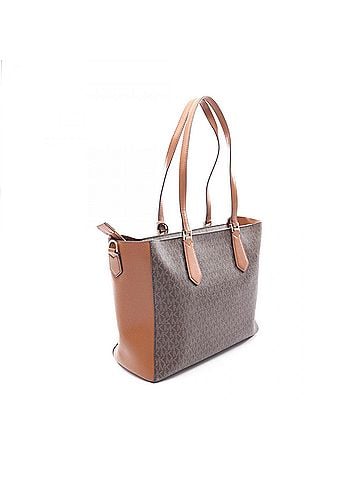 Michael Kors Michael Kors Kimberly 3-in-1 Large 2-Way Tote Bag/Handbag, Coated Canvas and Leather, Women's, Brown, 35F0GKFT9V (view 2)