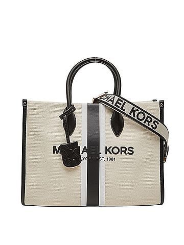 Michael Kors Michael Kors Mirella Handbag Shoulder Bag 2-Way Beige Black Leather Canvas Women's (view 1)