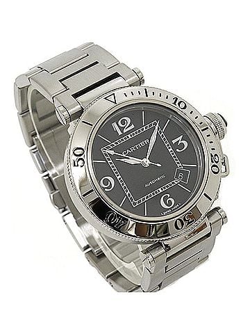 Cartier Cartier Pasha Seatimer W31077M7 Men's Watch, Black Dial, Stainless Steel, Automatic Movement (view 2)