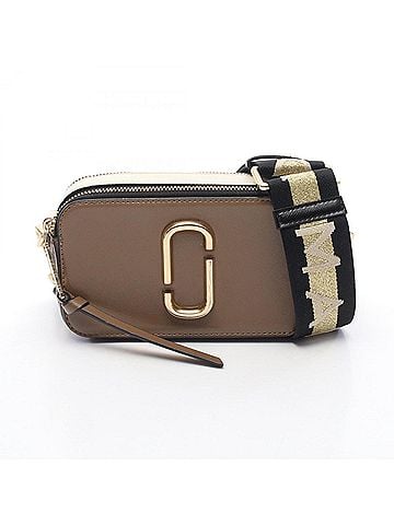 Marc Jacobs Marc Jacobs Snapshot Shoulder Bag/Handbag, Leather, Women's, Gray/Ivory, M0014146 (view 1)