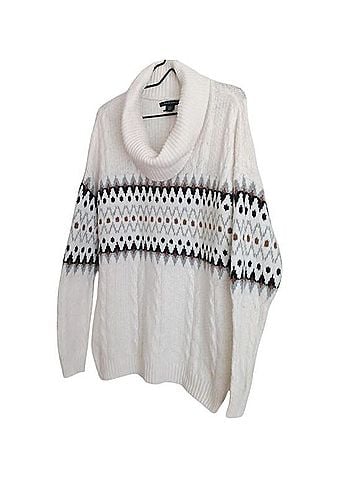 Tahari cowl neck fair isle knit sweater Pullover Sweater (view 2)