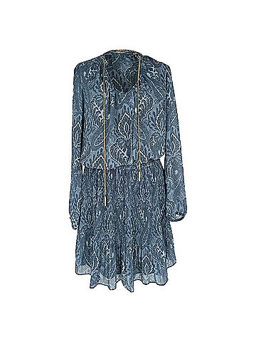 Michael Kors Michael Michael Kors Devonshire Paisley-Print Mini Dress in Blue Polyester (view 1)