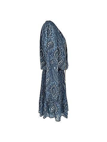 Michael Kors Michael Michael Kors Devonshire Paisley-Print Mini Dress in Blue Polyester (view 2)