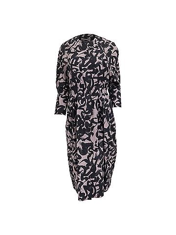 Dries Van Noten Dries Van Noten Printed Long Sleeve Midi Dress in Multicolor Cotton (view 1)