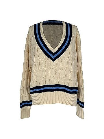 Ralph Lauren Polo Ralph Lauren Cable-Knit Cricket Jumper in Cream Cotton (view 1)