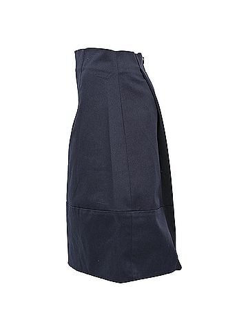 Jil Sander Jil Sander A-Line Midi Skirt in Navy Blue Cotton (view 2)