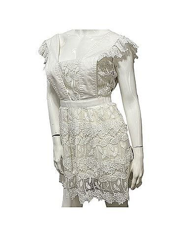 Self-Portrait White Lace Square Neckline Dress 2 Casual Dress (view 2)