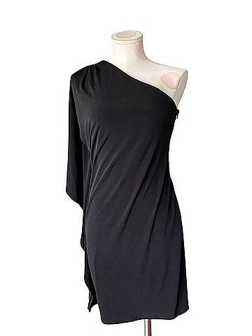 Calvin Klein One Shoulder Draped Cape Sleeve Dress Cocktail Dress (view 2)