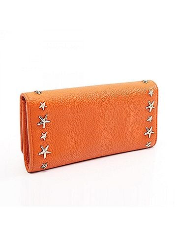 Jimmy Choo Jimmy Choo Star Studded Bi-fold Long Wallet, Leather, Women's, Orange (view 2)