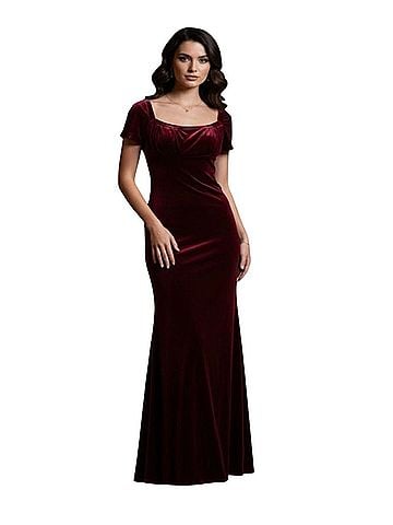 Necessary Objects Merlot Velvet Empire Waist Long Dress Casual Dress (view 1)
