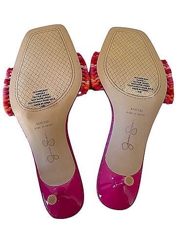 Jessica Simpson Fuchsia Braided Gem-Trim Slide Heels Heels (view 2)