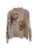 Rachel Zoe Floral Tan Brown Pullover Sweater Size L - photo 1