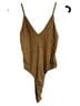 rue21 Tan Suede-Look V-Neck Cami Bodysuit Tank Top - photo 2