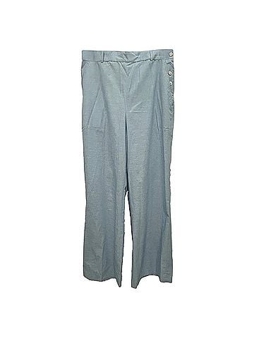 Ralph Lauren Polo Ralph Lauren Chambray Bell Bottom Buttoned Trousers in Light Blue Cotton (view 1)