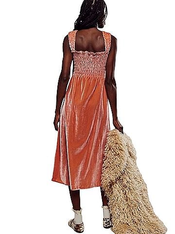 Free People Camille Velvet Midi Cocktail Dress (view 2)