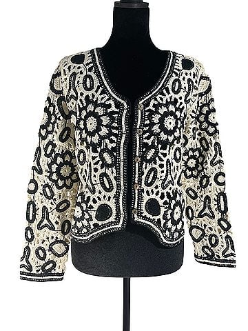 Saachi Floral Lace Crochet Cardigan (view 1)