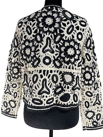Saachi Floral Lace Crochet Cardigan (view 2)