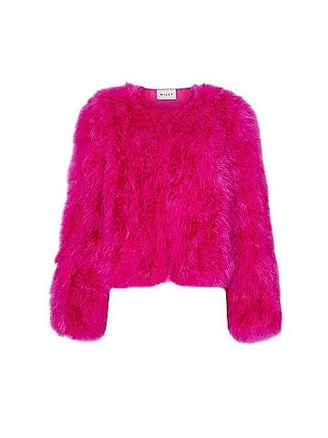 Milly vesta feather Faux Fur Jacket (view 1)