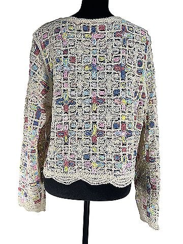 Saachi Scalloped Floral Crochet Cardigan (view 2)