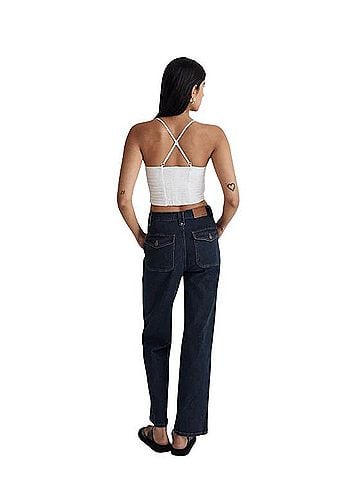 Madewell Poplin Crop Tube Top Sleeveless Top (view 2)