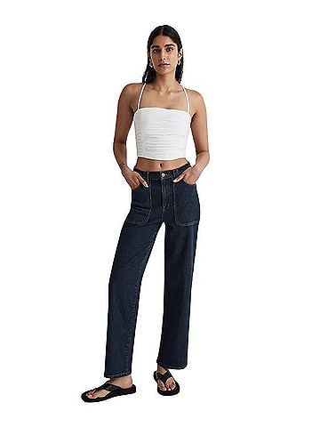 Madewell Poplin Crop Tube Top Sleeveless Top (view 1)