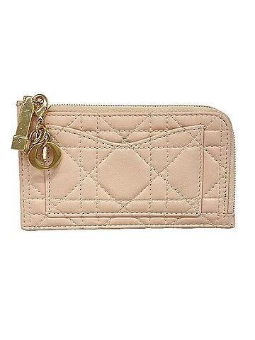 Christian Dior Christian Dior Wallet/Coin Case, Cannage Leather, Pink Champagne, Women's (view 1)