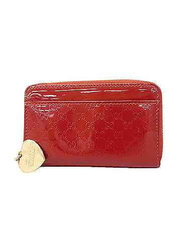 Gucci Gucci wallet/coin case, Microguccissima, 268750, enamel red/champagne, women's. (view 1)