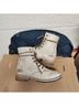 Manchester 100% Leather White Ankle Boots Size 9 - photo 3