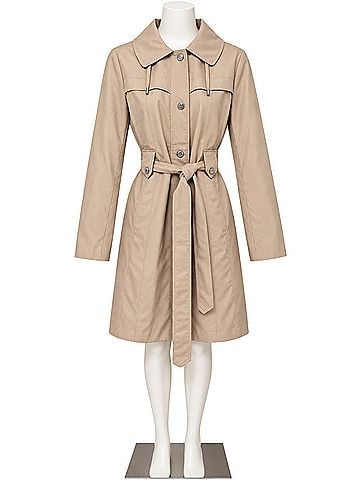 London Fog Belted, beige, hooded, lightweight, lined, classic, water-resistant, size large Trenchcoat (view 1)