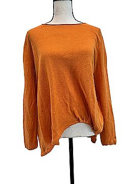 Eileen Fisher Organic Linen Sweater Asymmetrical Tunic Long Sleeve Blouse (view 1)