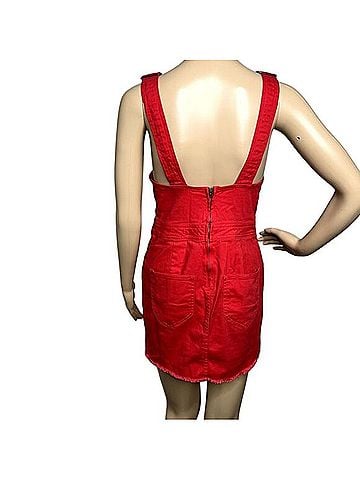 Dickies Red Jean Overall Dress Casual Dress (view 2)