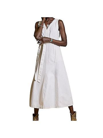 Sundance Poppy Denim Belted Midi Dress Casual Dress (view 1)
