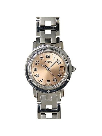 Hermès Hermes Clipper CL4.210 SS Silver Watch with Orange Dial - Women's (view 1)