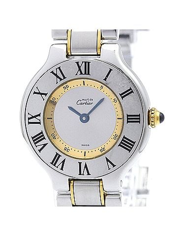Cartier CARTIER Must 21 Gold Plated Steel Quartz Ladies Watch W10075R6 Polished (view 1)