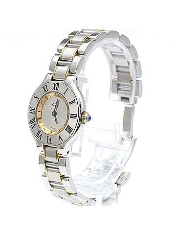 Cartier CARTIER Must 21 Gold Plated Steel Quartz Ladies Watch W10075R6 Polished (view 2)
