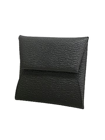 Hermès Hermes Bastia Chevre Mysore Wallet/Coin Case, Black, G Stamp, Women's (view 1)