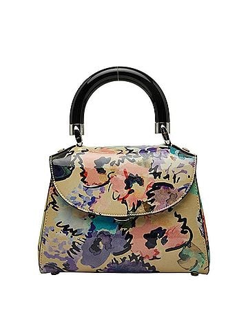 Giorgio Armani Giorgio Armani Flower Handbag, Beige Multicolor Enamel, Women's. (view 1)