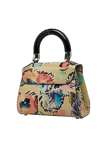 Giorgio Armani Giorgio Armani Flower Handbag, Beige Multicolor Enamel, Women's. (view 2)