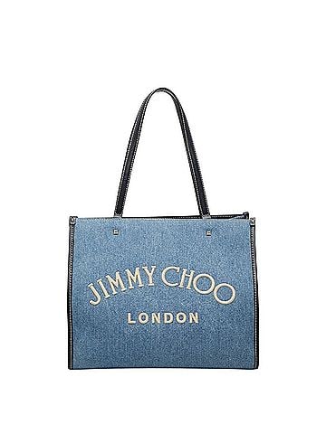 Jimmy Choo Jimmy Choo VARENNE Tote Bag Handbag Indigo Blue Denim Leather Women's JIMMY CHOO (view 1)