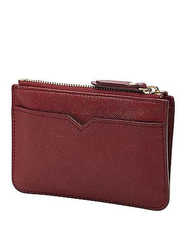 MCM MCM Logo Wallet/Coin Case, Wine Red Gold Leather, Women's (view 2)