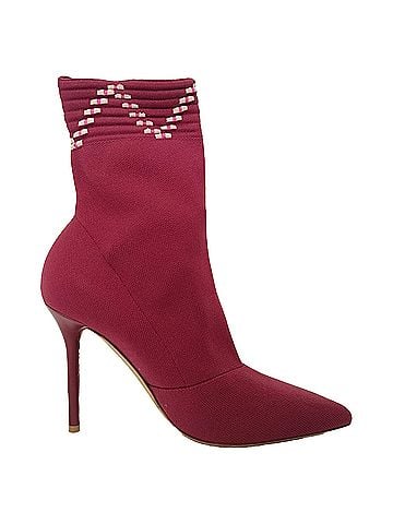 Malone Souliers Malone Souliers Mariah Ankle Boots in Burgundy Cotton (view 1)