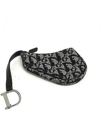Christian Dior Christian Dior Wallet/Coin Case Trotter Saddle Black Canvas Women's (view 1)