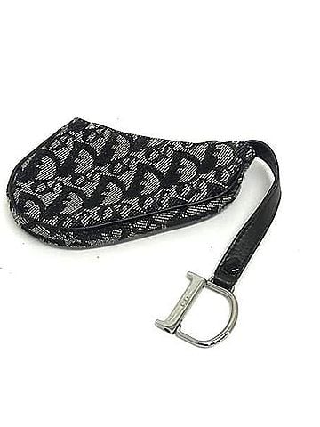 Christian Dior Christian Dior Wallet/Coin Case Trotter Saddle Black Canvas Women's (view 2)
