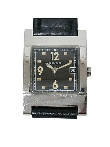 Gucci GUCCI Watch 7700L Black Silver Stainless Steel Leather Women's Analog Square (view 1)